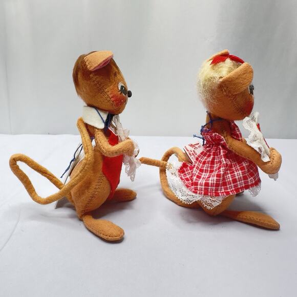 Vintage Annalee Sweetheart Boy & Girl Mouse Couple Valentine 1993 & 1994 6 Inch - Picture 10 of 12